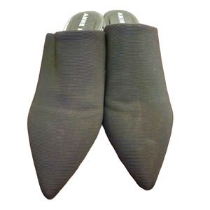 Anne Klein iflex Impress Dress Mules Black Kitten toe heel Womens Size 8.5